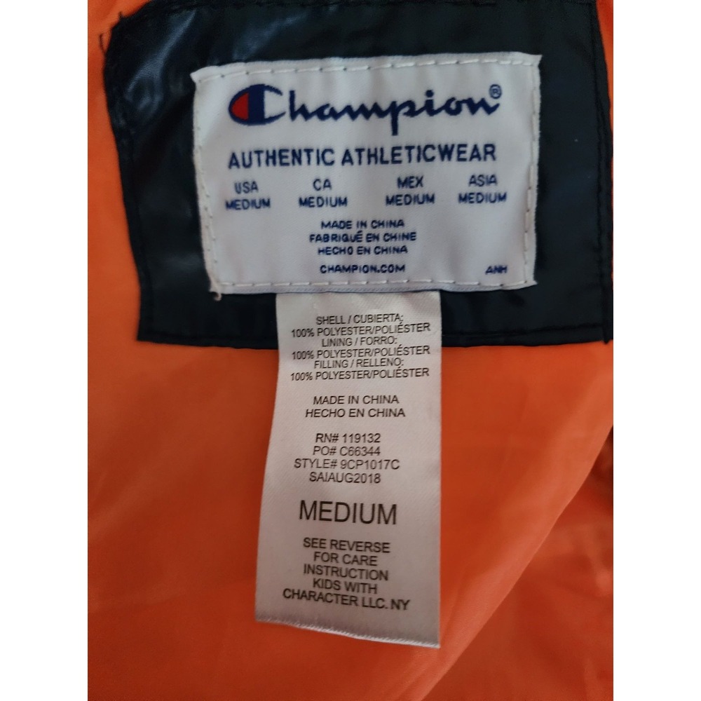 Champion Kids Activewear W/ Attached Hood & Sleeve Puffer Quilted Jacket Medium - Picture 4 of 11